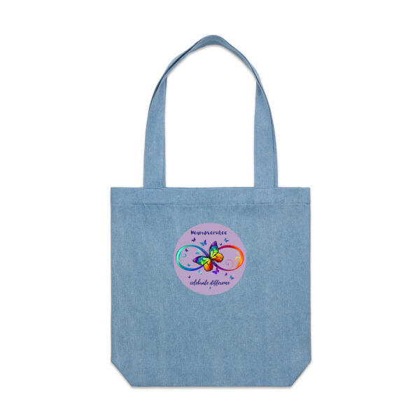 Neurodiversitee large print - Denim Carrie Tote Thumbnail